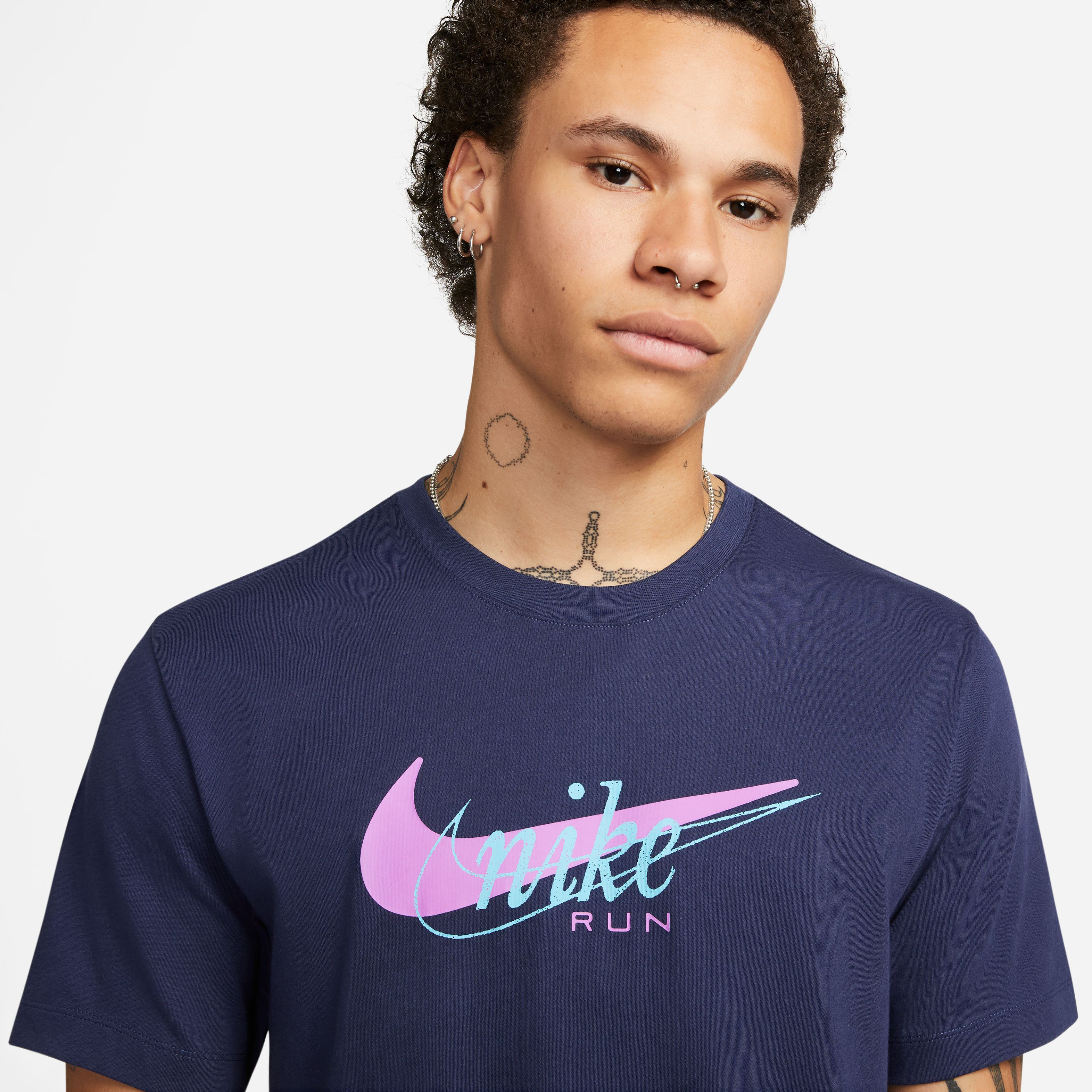 Buy Nike Dri-Fit Running Heritage Running Shirts Men Blue online