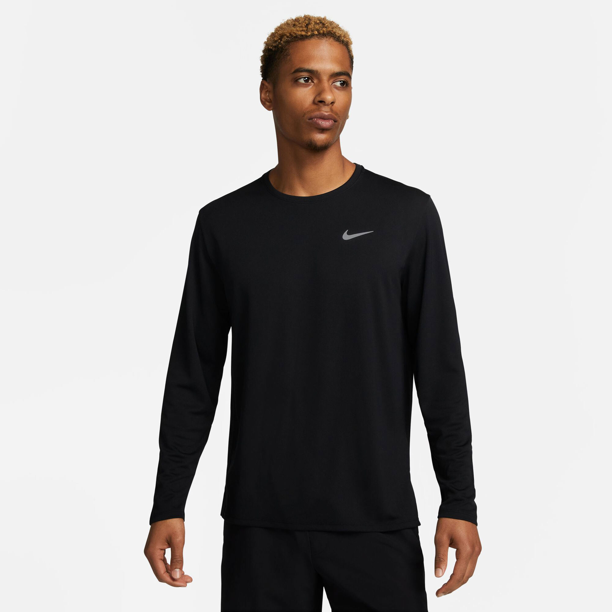 Buy Nike Dri-Fit UV Miler Running Tops Men Black online